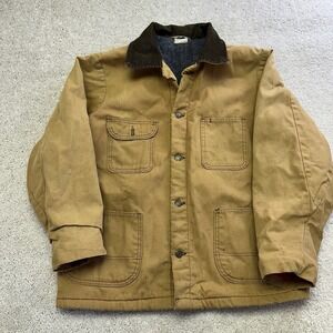 Vintage Key Canvas Work Farm Trucker Chore Coat Jacket Duck Large (23x27)